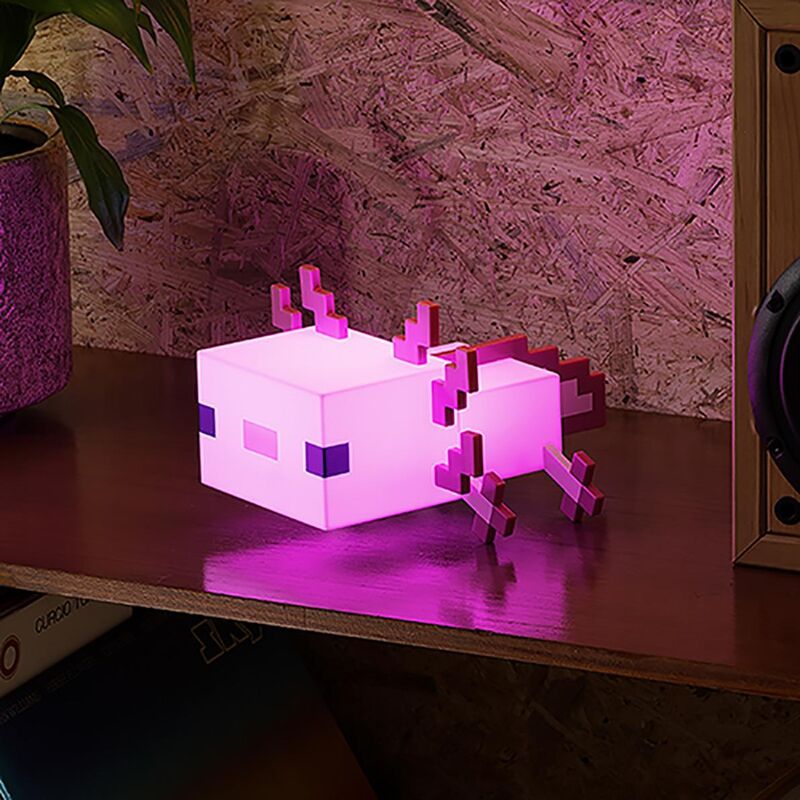 Candeeiro Axolotl do Minecraft 13cm