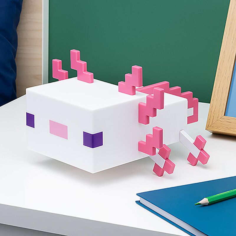 Candeeiro Axolotl do Minecraft 13cm