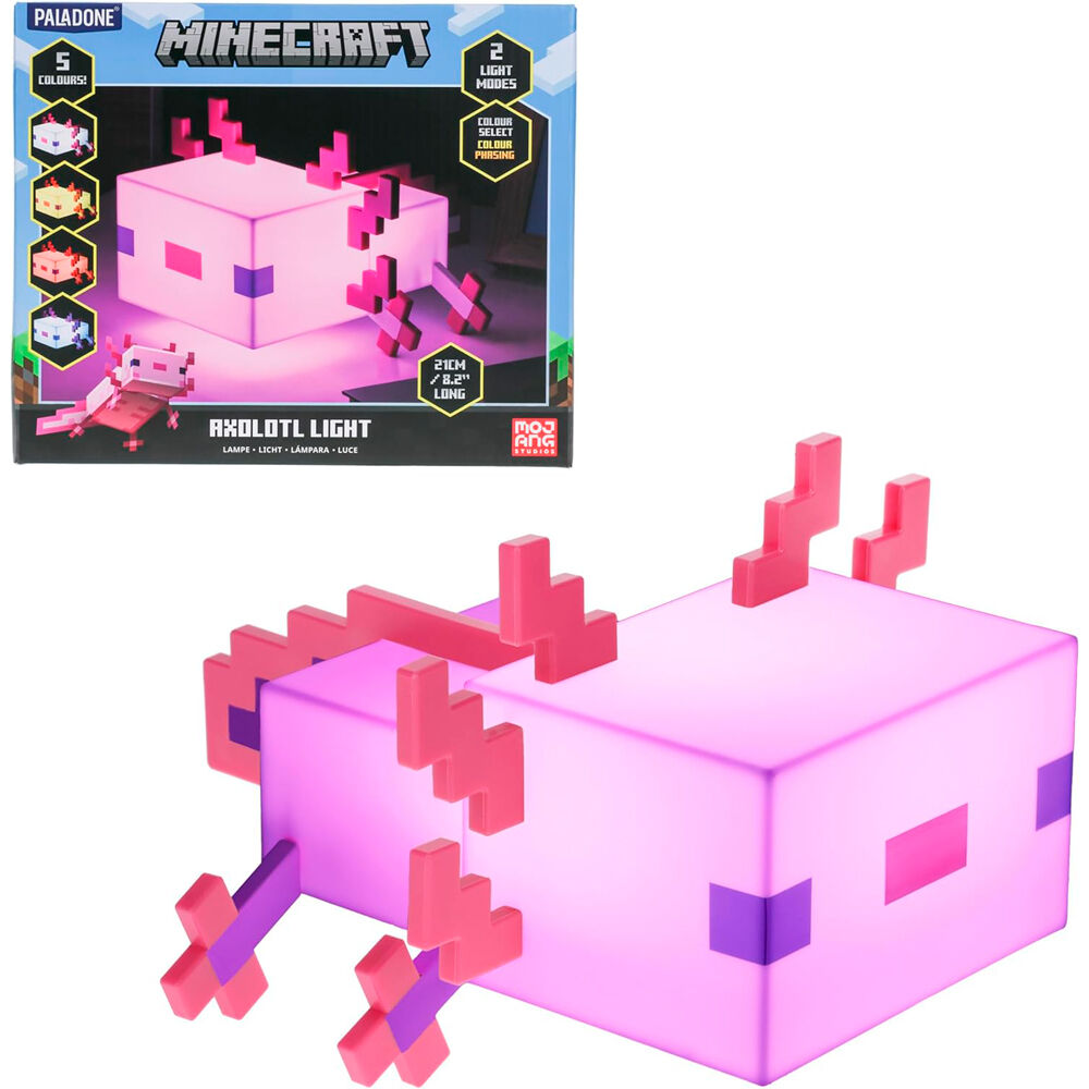 Candeeiro Axolotl do Minecraft 13cm