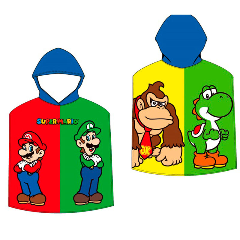 Poncho toalha Super Mario Bros microfibra