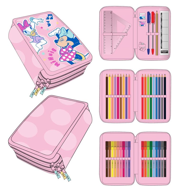 Estuche triple para lápices de Minnie Mouse de Disney