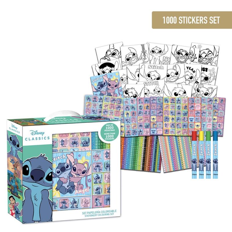 Conjunto de autocolantes Stitch Disney com 1000 peças