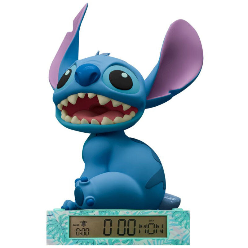 Candeeiro 3D com despertador - Stitch Disney