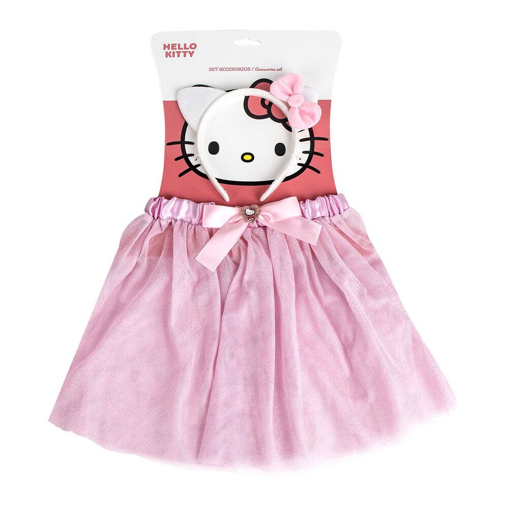 Conjunto de tiara + tutu Hello Kitty