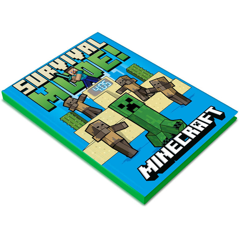 Caderno com Relógio LED Minecraft