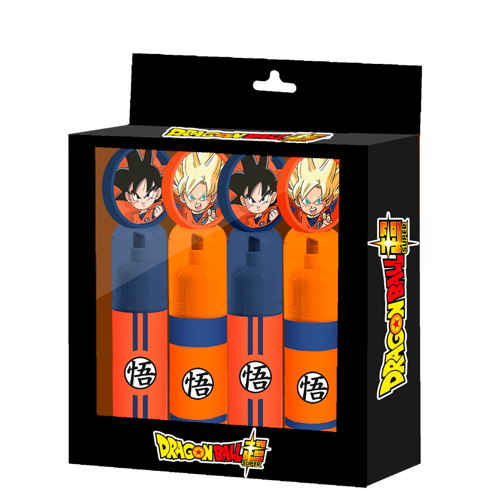 Conjunto de 4 marcadores de texto de Dragon Ball Super