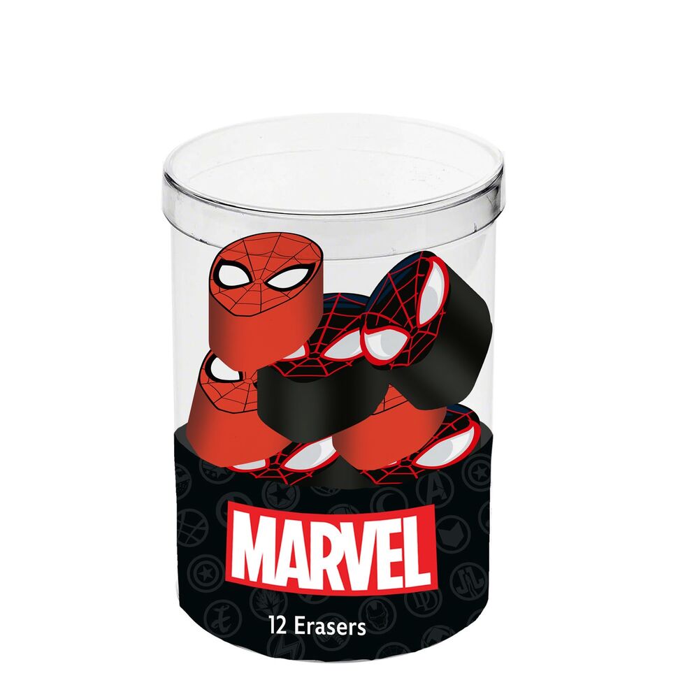 Set of 12 Marvel Spiderman Erasers