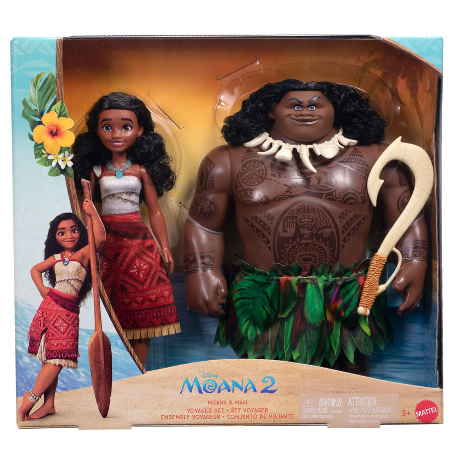 Conjunto de 2 Bonecos Vaiana & Maui Moana 2 Disney