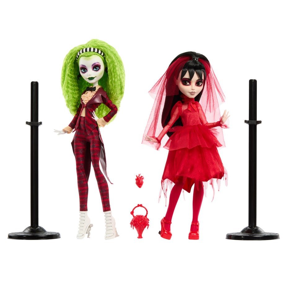 Conjunto 2 Bonecos Beetlejuice & Lydia Monster High Skullector