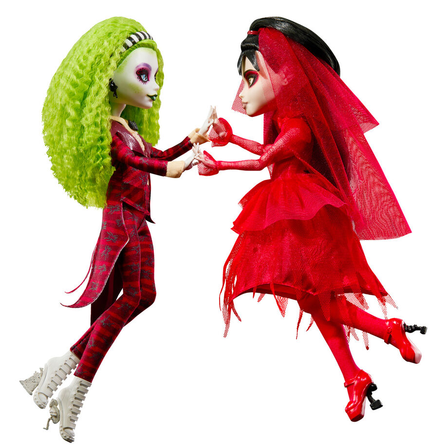 Conjunto 2 Bonecos Beetlejuice & Lydia Monster High Skullector