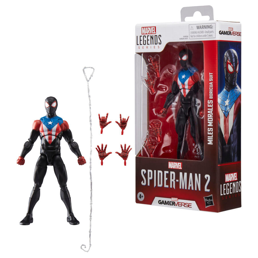 Figura Miles Morales Boricua Suit Spider-Man 2 Marvel Legends 15 cm - imagem 3
