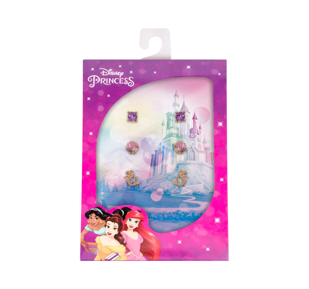 Conjunto de 3 pares de brincos da Pequena Sereia da Disney