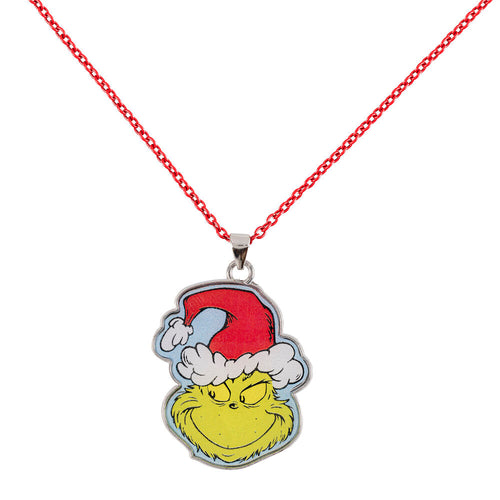 Conjunto de pendente e brincos de Natal do Grinch