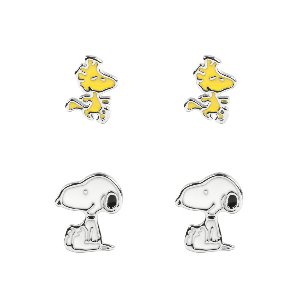 Conjunto de 2 pares de brincos do Snoopy