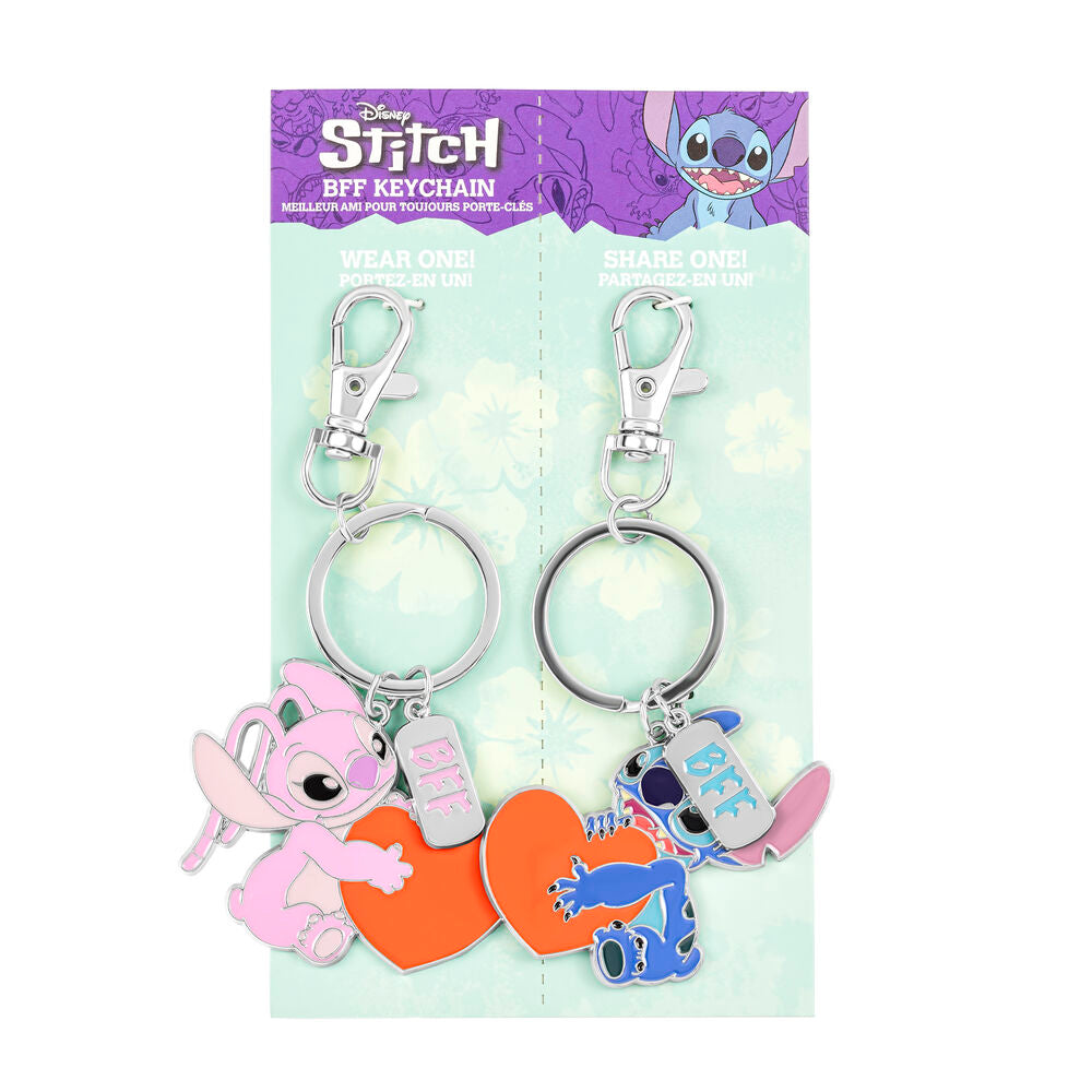 Conjunto de 2 porta-chaves Disney Angel & Stitch
