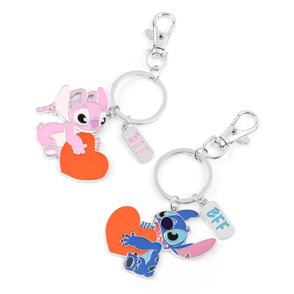 Conjunto de 2 porta-chaves Disney Angel & Stitch