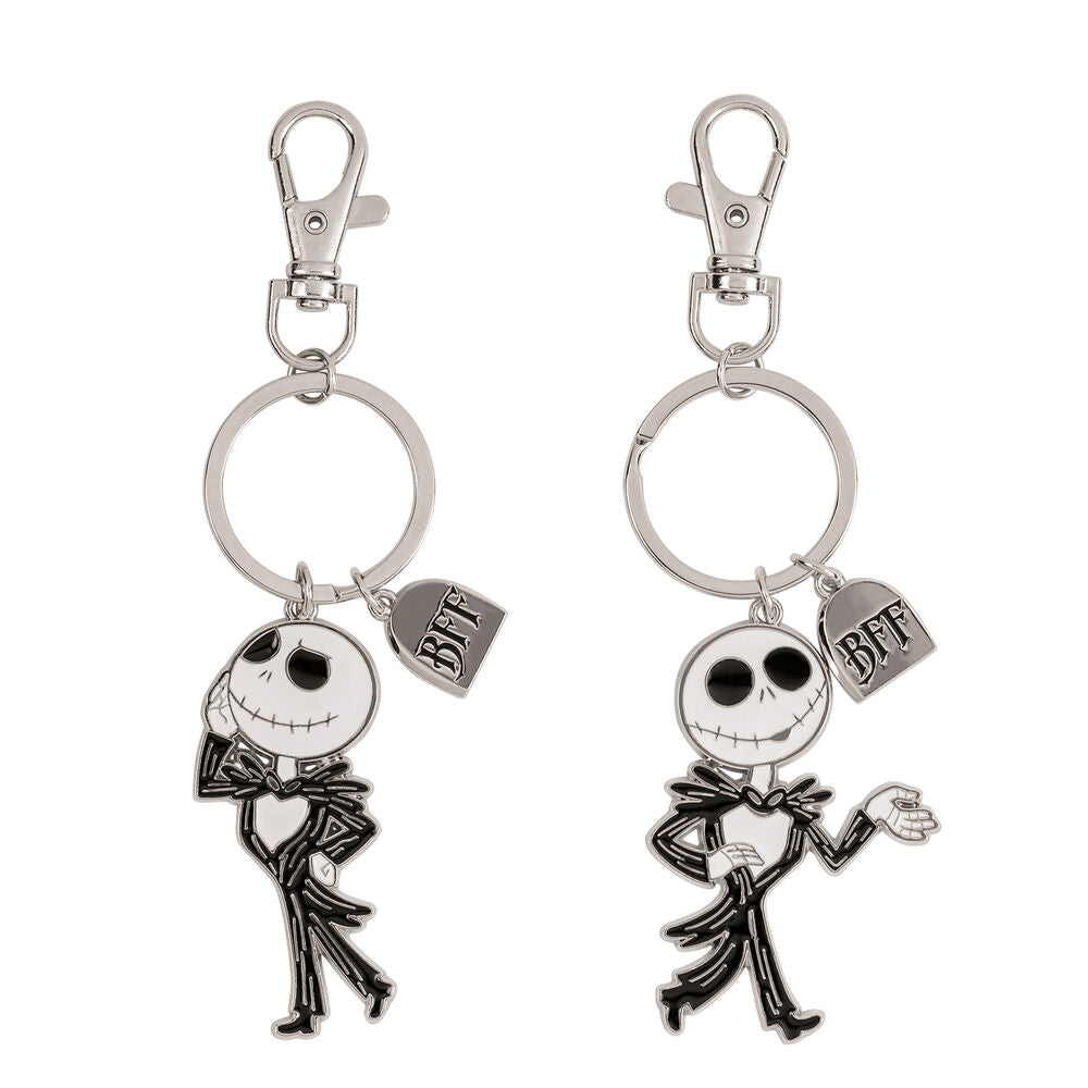 Conjunto de 2 porta-chaves Jack Skellington do filme "O Estranho Mundo de Jack" da Disney.