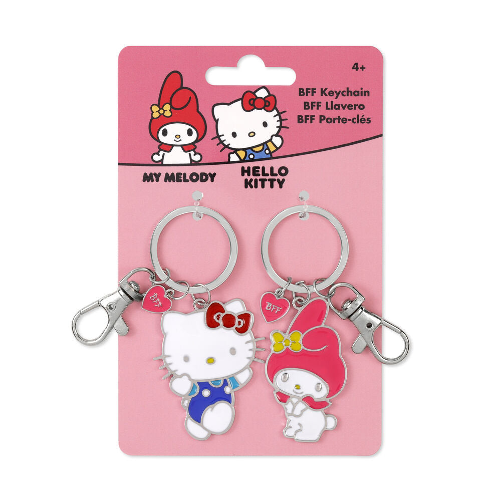 Conjunto com 2 porta-chaves da Hello Kitty e dos seus amigos