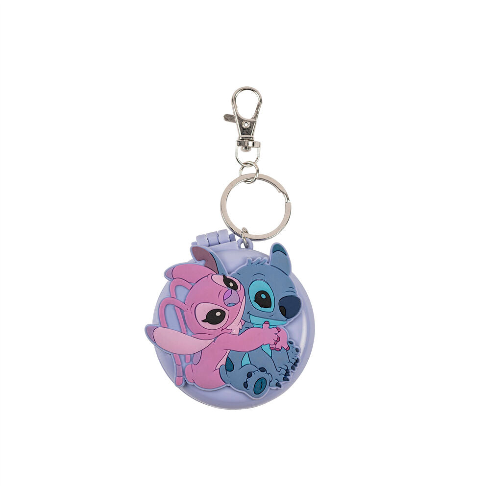 Porta-chaves Stitch & Angel Disney com Escova e Espelho