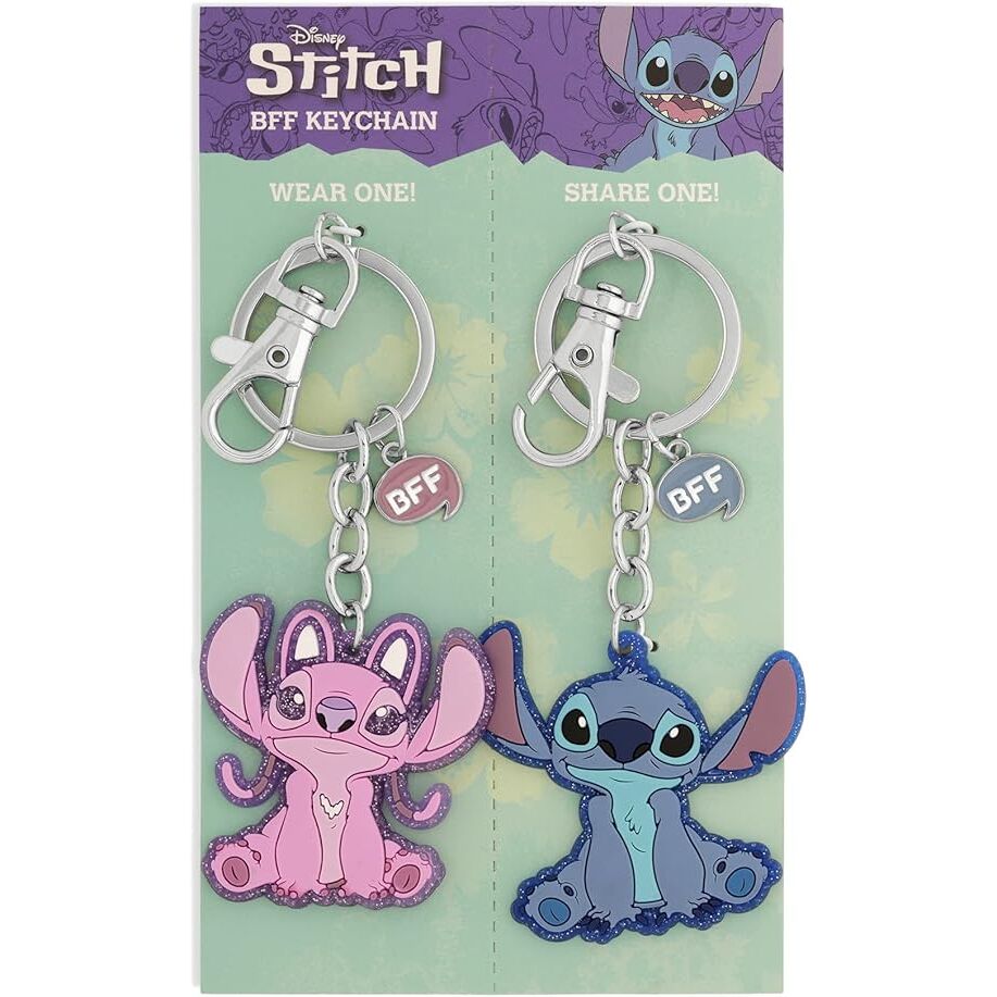 Conjunto de 2 porta-chaves Disney Angel & Stitch
