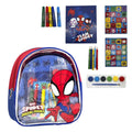 Conjunto de artigos de papelaria para colorir com mochila Spidey