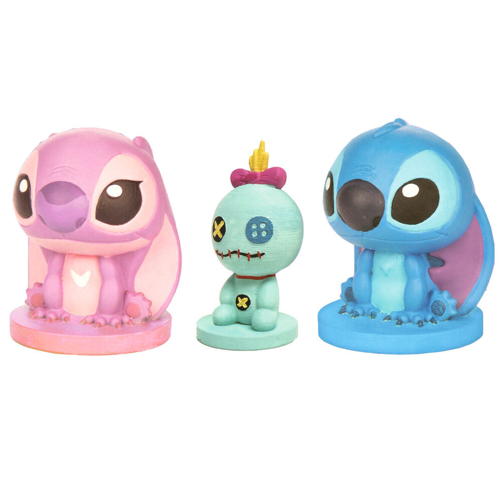 Set of 3 plaster figures for painting - Disney's Stitch