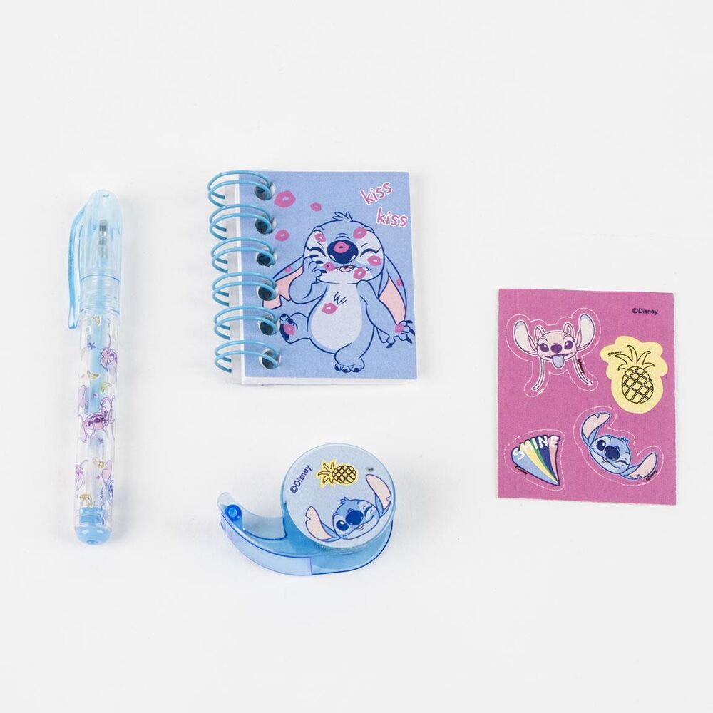 Conjunto de artigos de papelaria em miniatura da Stitch Disney