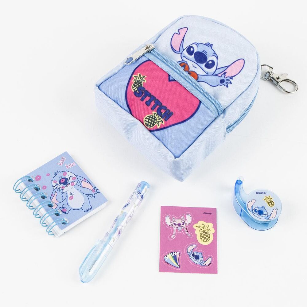 Conjunto de artigos de papelaria em miniatura da Stitch Disney