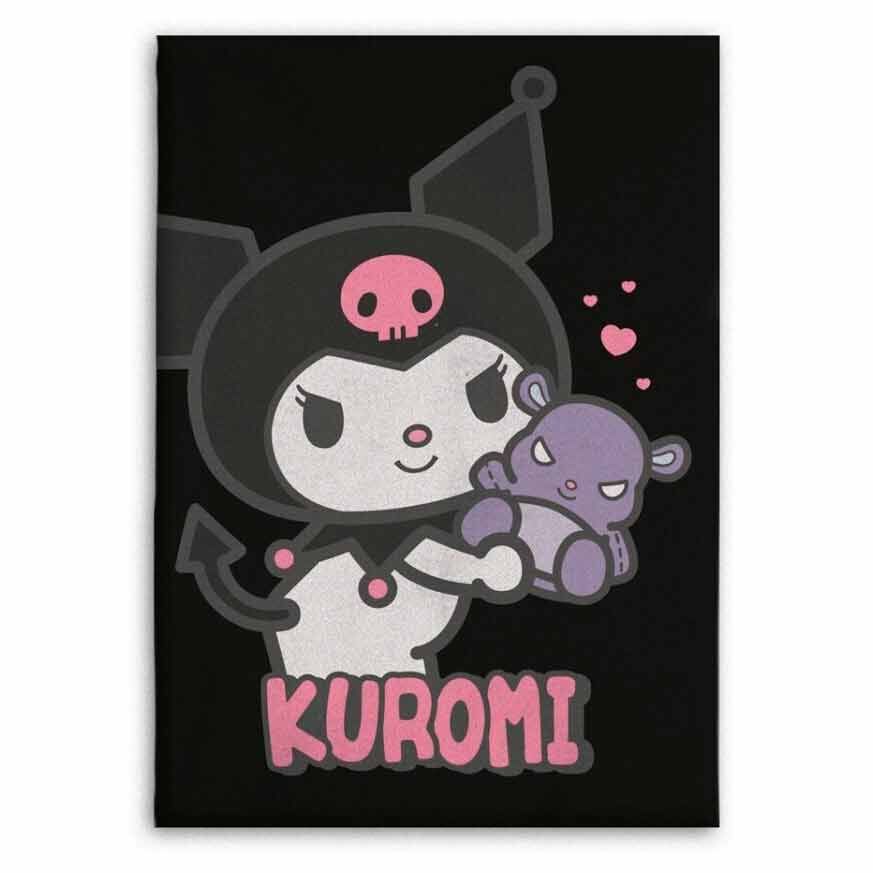 Manta de flanela Kuromi Hello Kitty 110x150cm