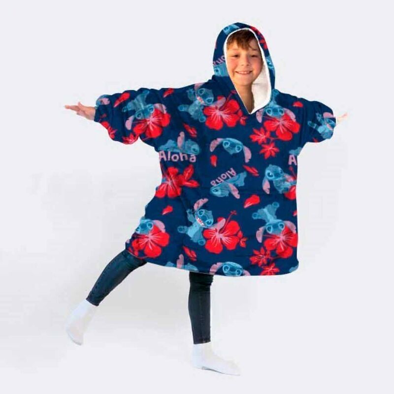 Poncho Stitch coral tamanho infantil