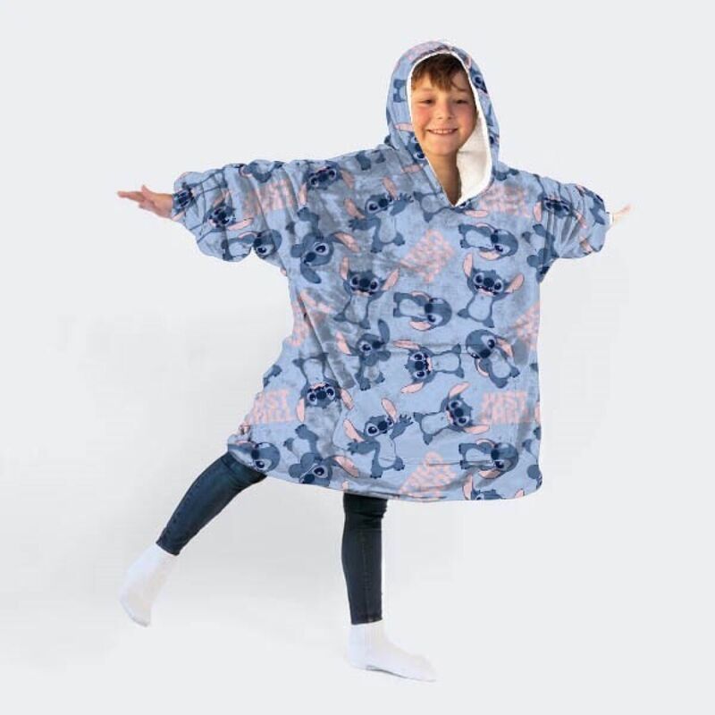 Poncho Stitch coral tamanho infantil