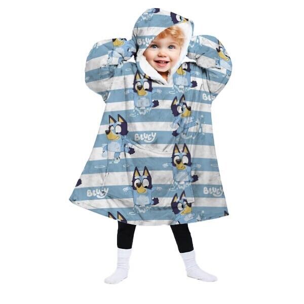 Poncho Bluey coral tamanho infantil