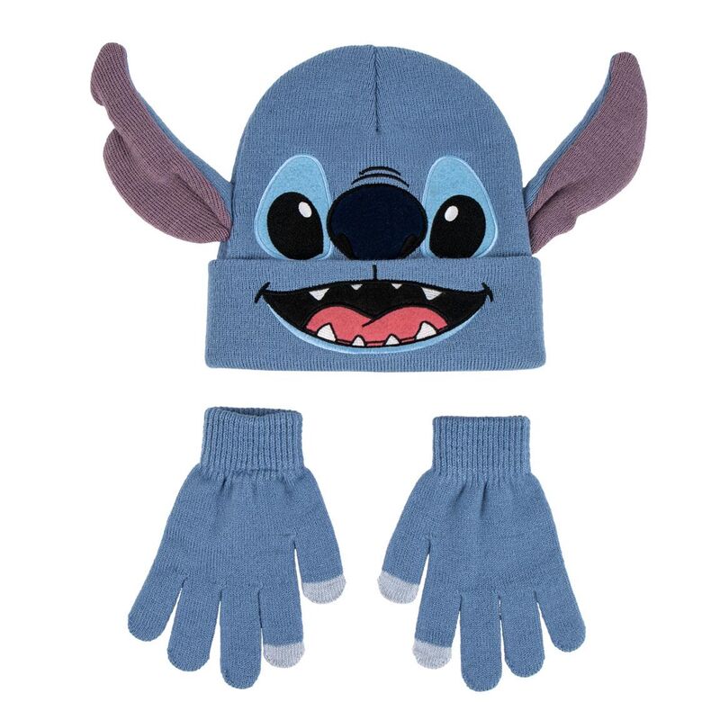 Conjunto de gorro e luvas do Stitch da Disney