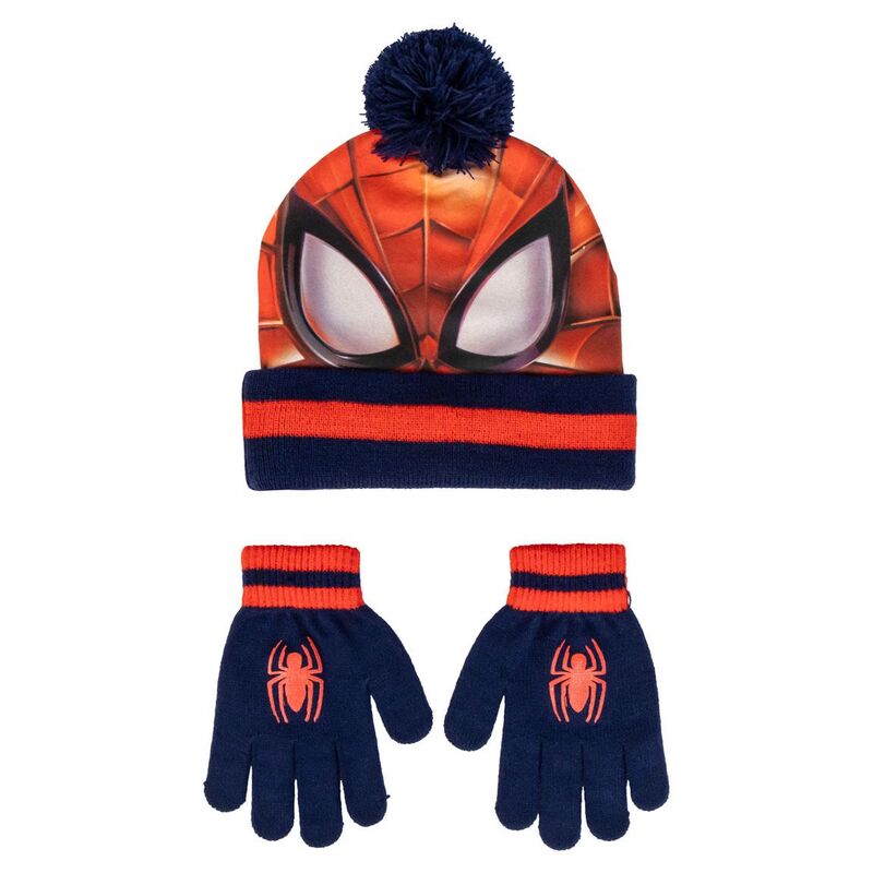 Conjunto de gorro e luvas da Spiderman Marvel