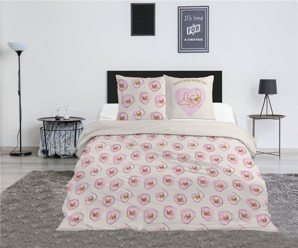Capa de edredão Stitch & Angel Disney 135 cm em algodão e poliéster