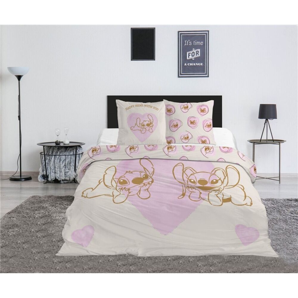 Capa de edredão Stitch & Angel Disney 135 cm em algodão e poliéster