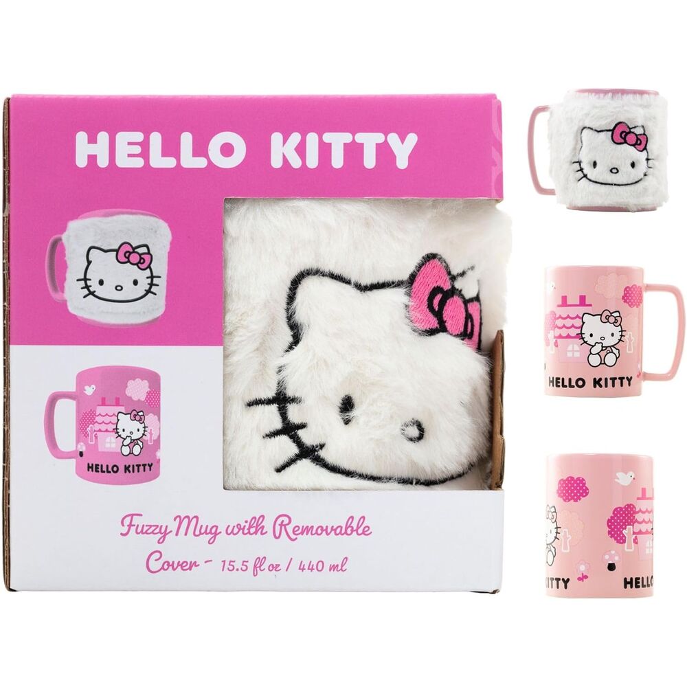 Caneca + capa de peluche Hello Kitty 440ml