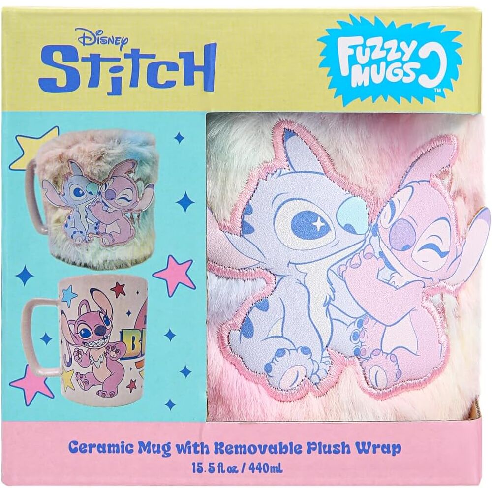 Caneca + capa de peluche Stitch & Angel Disney 440ml