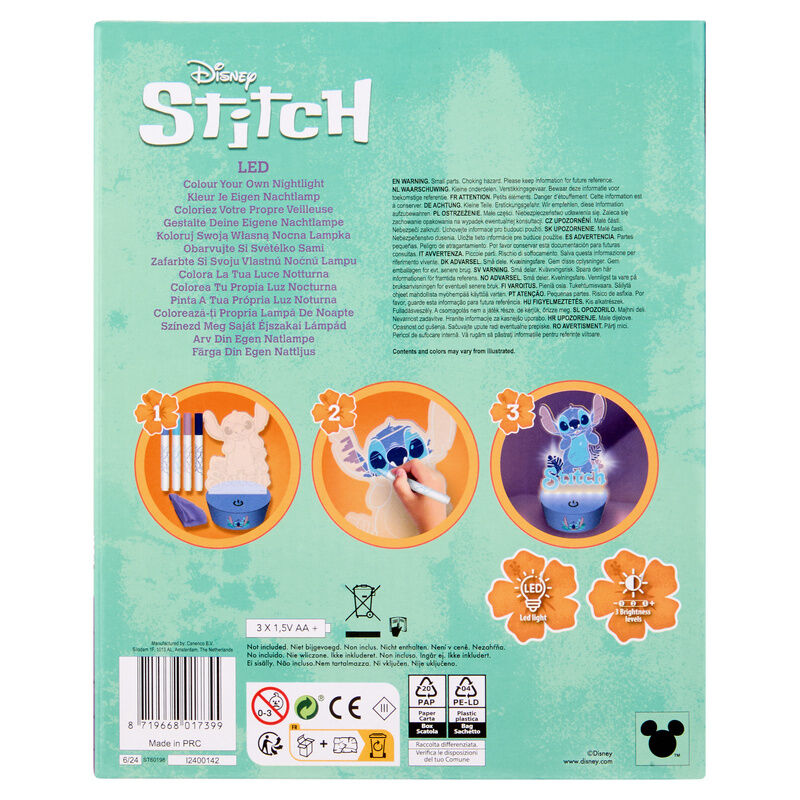 Figura para pintar luz LED Stitch Disney