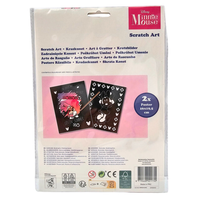 Conjunto de artigos de papelaria para raspar da Minnie