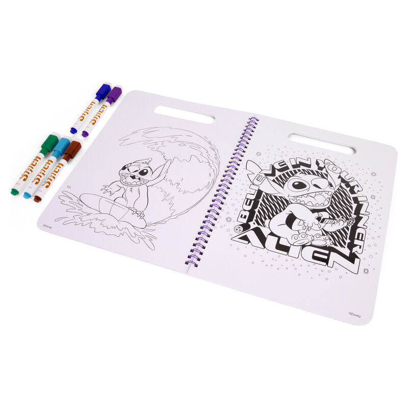 Livro de pintura mágica com água da Stitch da Disney