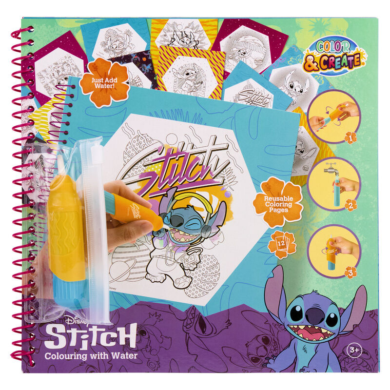 Libro de pintura al agua mágica de Stitch de Disney