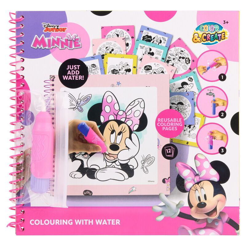Livro de pintura mágica com água da Minnie Mouse da Disney
