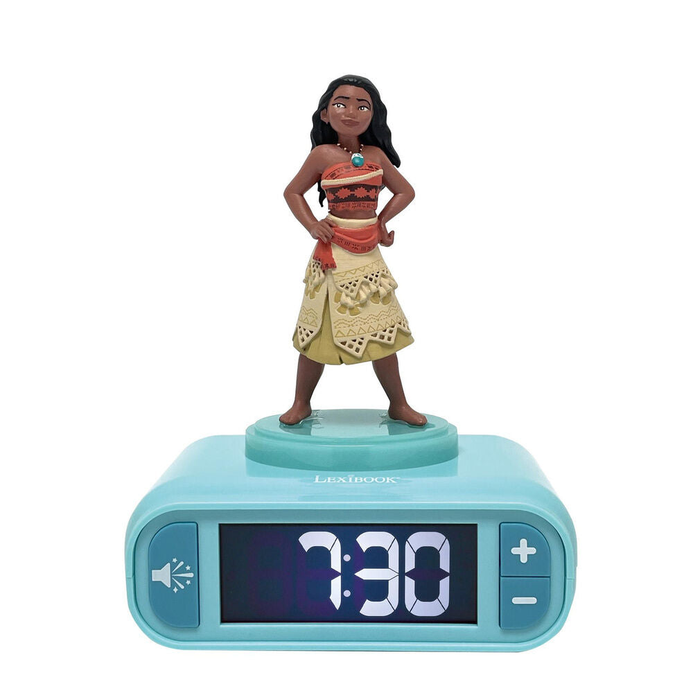Relógio despertador com luz de presença 3D da Moana da Disney
