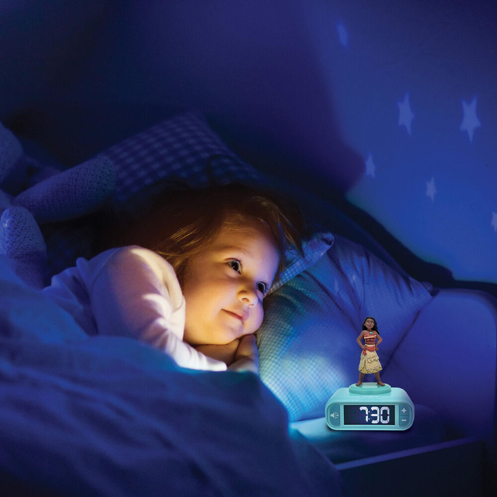 Relógio despertador com luz de presença 3D da Moana da Disney