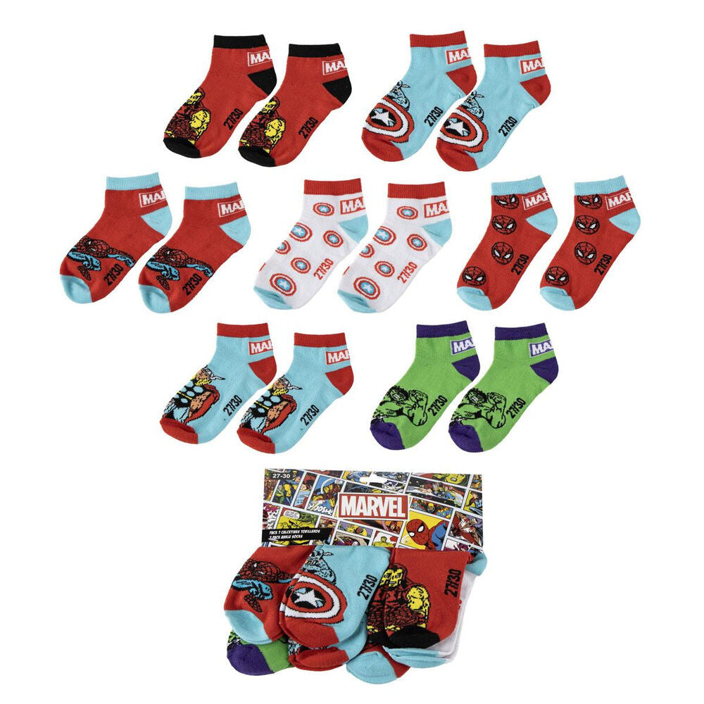 Conjunto de 7 meias Avengers Marvel