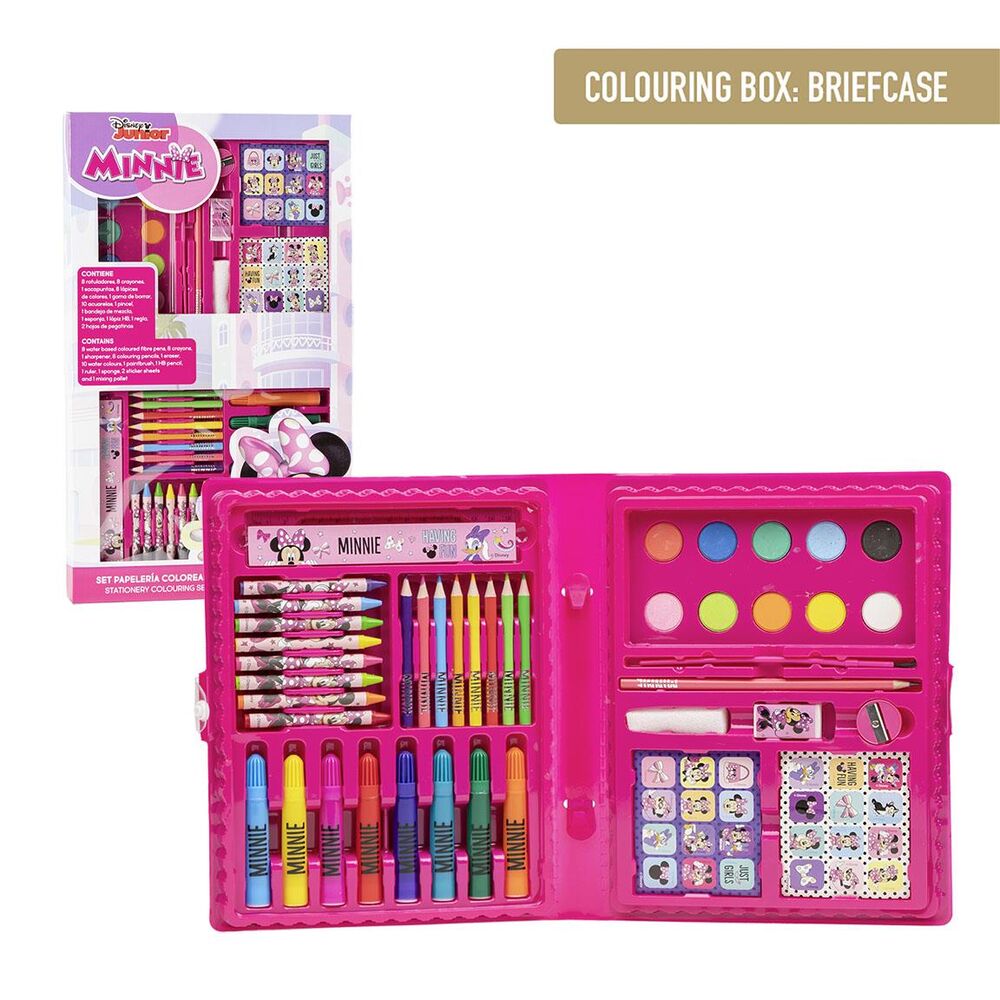 Conjunto de papelaria para colorir Minnie Disney