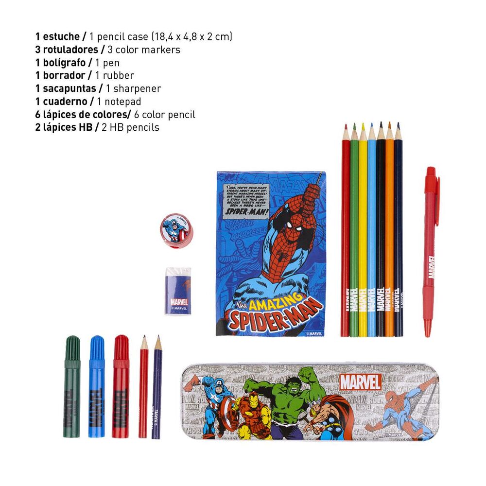Conjunto papelaria colorir Avengers Marvel