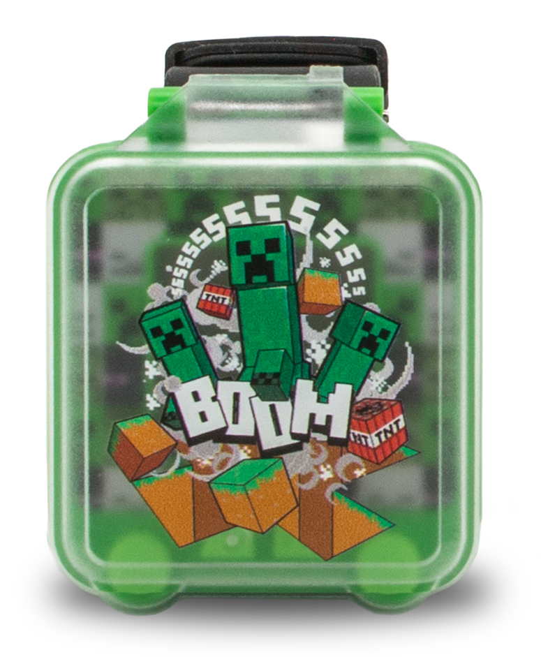 Relógio digital educativo com jogos Minecraft