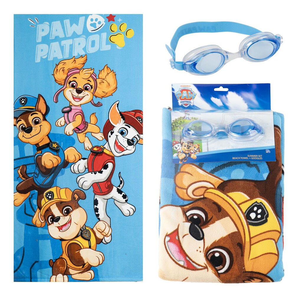 Set toalla + gafas natación Patrulla Canina